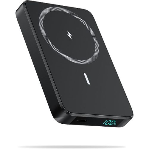 Batterie Externe Magnétique Sans Fil 10800mah,Pd 20w Charge Rapide Power Bank Mag-Safe Avec Usb-C Entrée & Sortie Écran Led Chargeur Portable Compatible Avec Iphone 16/15/14/13 Serie-Nior