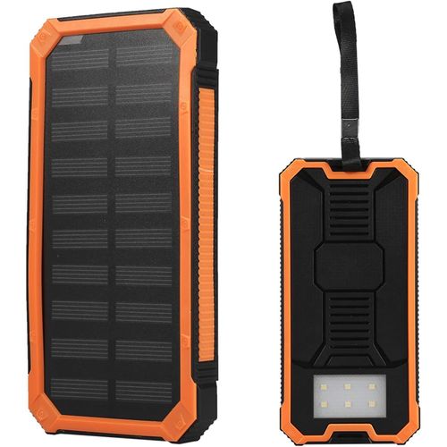 Power Bank Solaire, Chargeur Solaire 20000mah 2 Sorties Ports Usb Rapide Solaire Batterie Externe Solaire Sans Fil Chargeur De Téléphone Portable Avec Lampe De Poche Pour[Z1277]