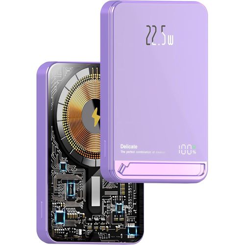 New Batterie Externe Sans Fil Magnétique 5 000 Mah - Recharge Rapide Pour Iphone Et Samsung - Compatible Magsafe,Induction - Écran Led - Design Compact Et Léger