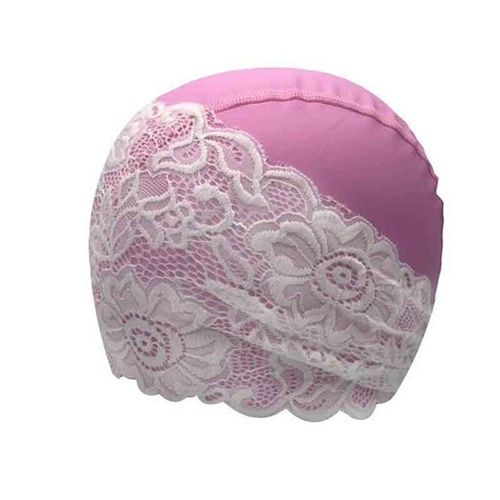 Bonnet De Bain En Pu Pour Femmes,Dentelle Imperméable,Fleur,Sport,Piscine,Surf,Douche,Élastique,Pour Cheveux Longs Et Courts - Type Pink