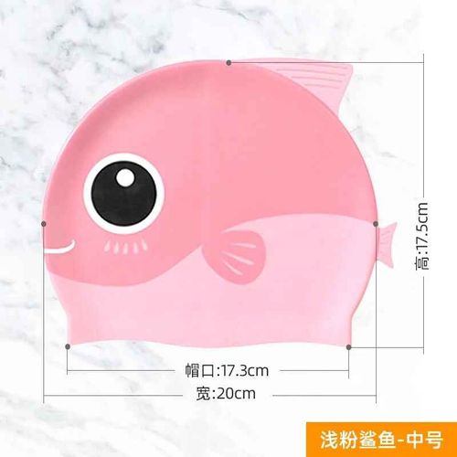 Bonnet De Natation En Silicone Pour Enfants,Protège Les Oreilles,Chapeau De Bain Pour Garçons Et Filles,Accessoires De Piscine,Mignon,Dessin Animé,Poisson D37 - Type Light Pink Fish M