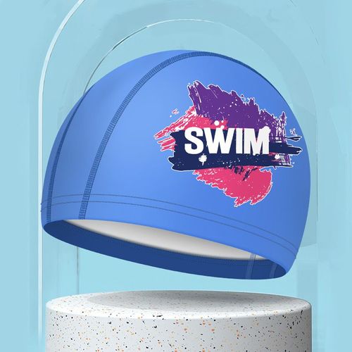 Bonnets De Bain À La Mode Pour Femmes Et Hommes,Grande Taille,Cheveux Longs,Protection Des Oreilles,Pu,Imperméable,Lettre Imprimée - Type 609-2 Swim Be