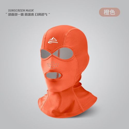 Masque De Protection Solaire D'été Pour Hommes Et Femmes,Visage De Plage Kini,Protection Uv,Tête De Natation,Casquette De Plongée Respirante - Type Orange