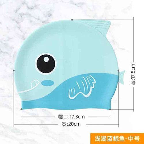 Bonnet De Natation En Silicone Pour Enfants,Protège Les Oreilles,Chapeau De Bain Pour Garçons Et Filles,Accessoires De Piscine,Mignon,Dessin Animé,Poisson D37 - Type Light Blue Fish M