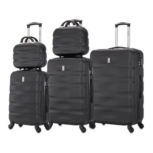 Celims France FRANCE - Set de Valise 5 Pièces Aerowave | Ensemble de Valises | Cadenas | Legère et Rigide | Noir