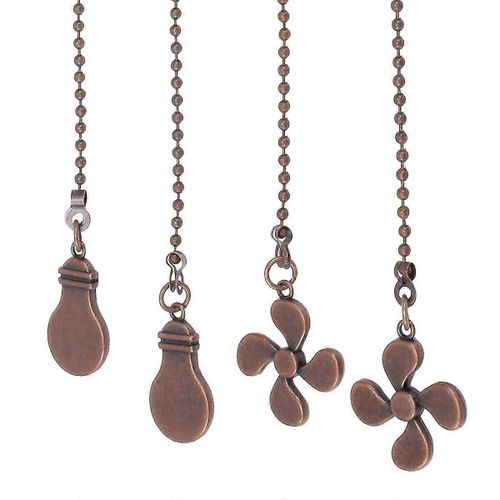 4Pcs ventilateur de plafond Pull Chain Set,Bulb and Fan Pattern Pull Chain Extension Fan Pull Chain Pendentif 12