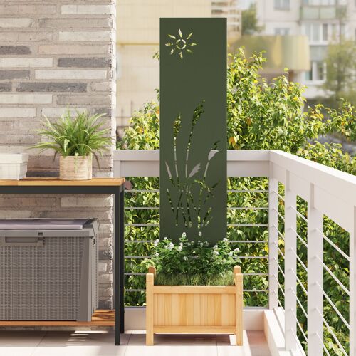 vidaXL Panneau décoratif de jardin Vert olive 32 x 140 cm