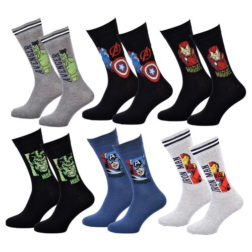 Chaussettes Pack Homme Marvel Avengers Pack 6 Paires Aven24