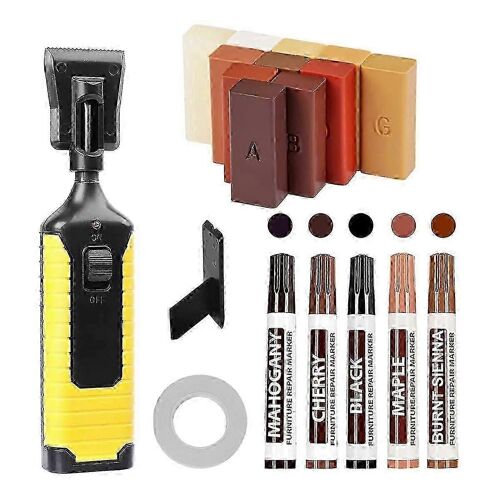 Kit De Réparation De Sol,Kit De Réparation De Sol En Vinyle De Bois Dur Stratifié Avec Stylo Chauffant Bricolage Manuel De Meubles De Sol Marqueur De Retouche