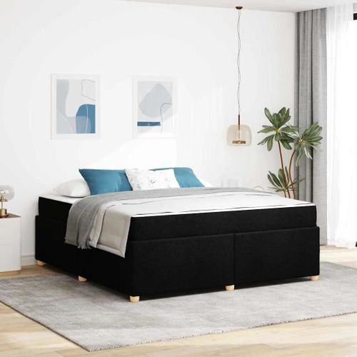 Vidaxl Cadre De Lit Avec Matelas Autre Noir 180 X 200 Cm Tissu