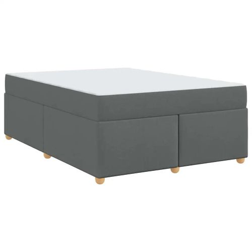 Vidaxl Cadre De Lit Avec Matelas Autre Gris Foncé 160 X 200 Cm Tissu