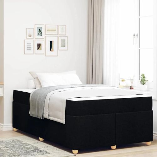 Vidaxl Cadre De Lit Avec Matelas Autre Noir 120 X 190 Cm Tissu