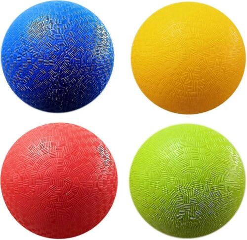 Ballons de terrain de jeu Dodgeball de 8,5 pouces,paquet de 4 balles avec 1 pompe,taille officielle pour le ballon chasseur,le handball,les camps et les écoles (4 balles et 1 pompe)