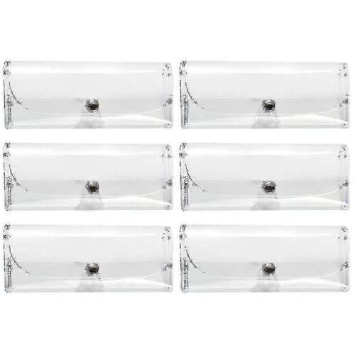 6pcs Lunettes Transparentes Étui Lunettes De Soleil Étui De Rangement Lunettes De Soleil Boîtes Snap Lunettes Cas