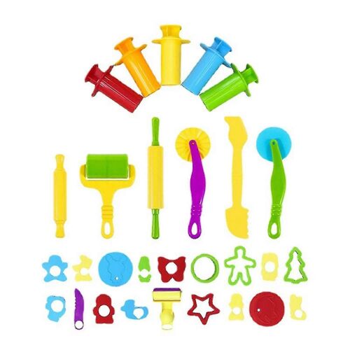 26 pièces jouer à la pâte Outils Pâte à modeler Ensemble d'accessoires Divers moules en plastique Rouleaux Cutters Éducation