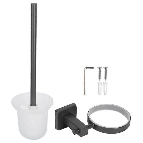 Brosse de toilette anti-corrosion en acier inoxydable avec étagère - Couleur ruthénium