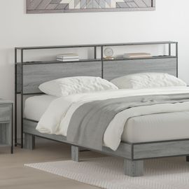 Vidaxl Tête De Lit De Rangement Gris Sonoma 200 Cm Bois D'ingénierie