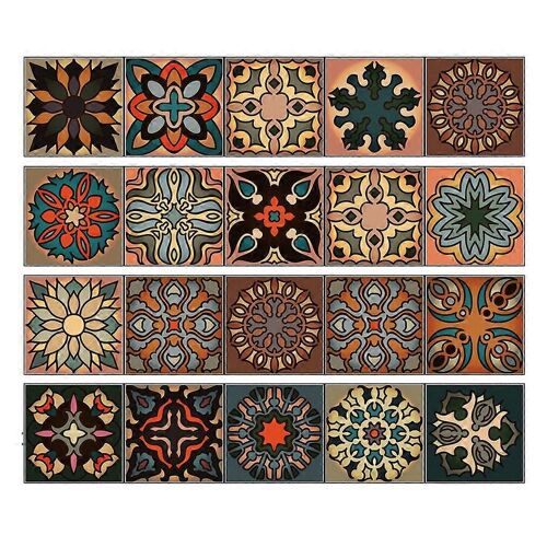20 Pcs 3d Multi Marocain Auto-Adhésif Salle De Bain Cuisine Mur Escalier Tuile Autocollant