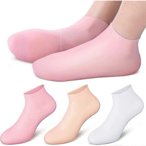 3 Paires De Chaussettes En Silicone,Chaussettes En Gel Hydratant Pour Les Pieds Pour Réparer Les Pieds Secs,Le Talon Fissuré Et L'adoucir 