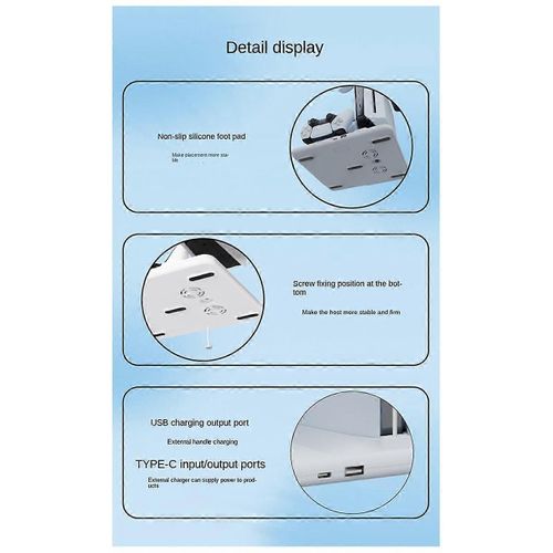 Pour Ps5 Slim Stand Base Et Chargeur De Ventilateur De Refroidissement Avec Station De Charge