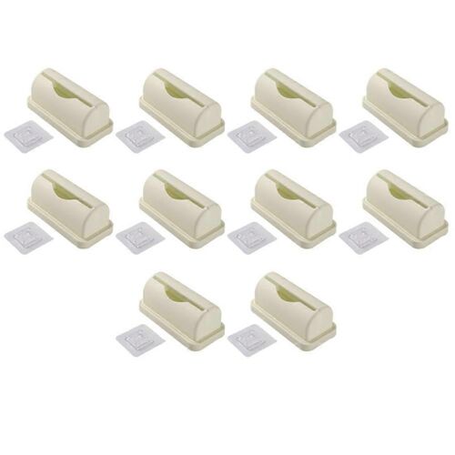 Boîte de rangement murale coulissante pour sacs poubelles, simple et sans perforation