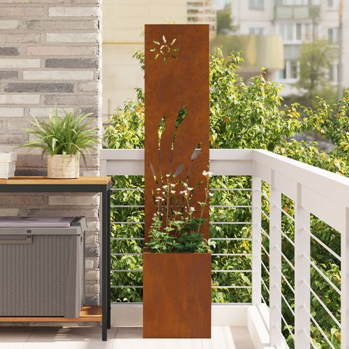 Vidaxl Jardinier Avec Panneau Décoratif Rouillé 32 X 140 Cm