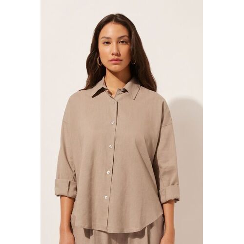 Calzedonia Chemisier Court En Lin Et Viscose Femme Taille S