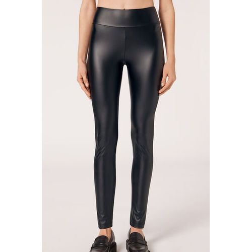 Calzedonia Legging Effet Cuir Femme Noir Taille S