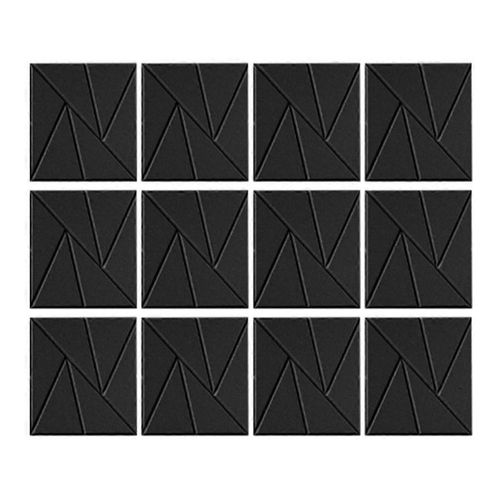 Paquet de 12 panneaux acoustiques auto-adhésifs 11,8 pouces x 11,8 pouces Noir