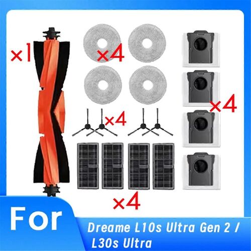 Lot de 17 accessoires pour aspirateurs L10s Ultra Gen 2 et L30s Ultra, brosse latérale principale, filtre, sacs à poussière