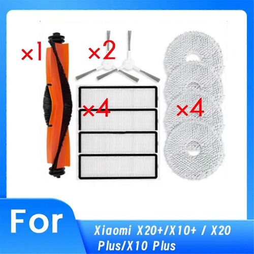 Accessoires pour aspirateurs X20+/X10+/X20 Plus/X10 Plus, brosse latérale principale, filtre de vadrouille
