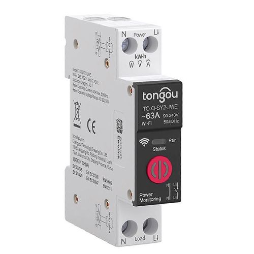 TONGOU WIFI Smart Switch Compteur d'énergie KWh Disjoncteur de comptage,B