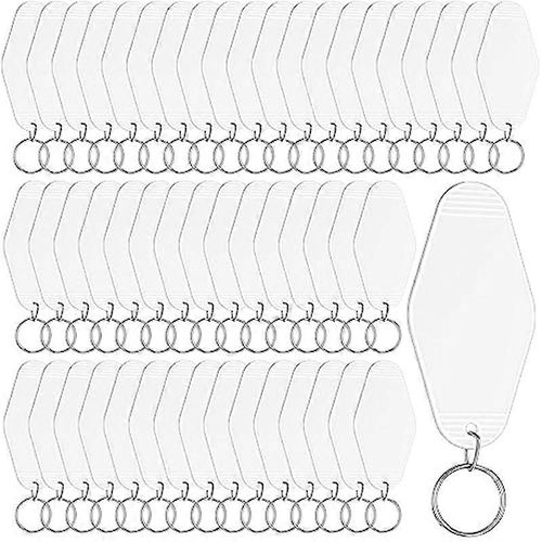 50 Pcs Motel Porte-Clés Vierge Sublimation Pour Bricolage Artisanat Ornement C