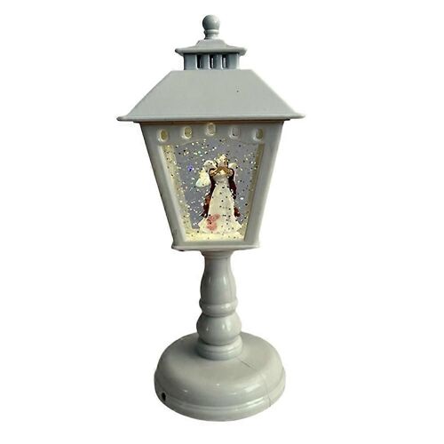 Décorations de Noël Cristal Veilleuse lumineuse Ornements de Noël Lampe de table Décoration de la maison de Noël Blanc