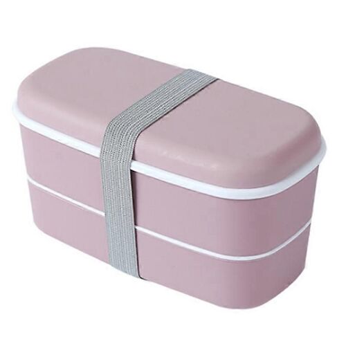 Boîte à lunch micro-ondable à 2 couches avec compartiments Boîte à bento étanche Récipient alimentaire isolé Déjeuner