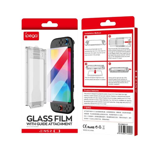 Film Protecteur Écran Compatible Switch 2 - Ipega - Anti-Rayures, Anti-Traces, Haute Clarté, Facile À Poser, Sans Bulles