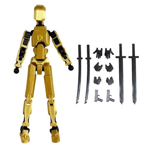 Robot mobile multi-articulé imprimé en 3D mannequin action,doré
