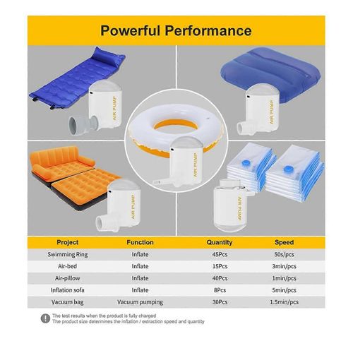 Mini pompe à air électrique avec lanterne LED Compresseur d'air portable pour lit de camping en plein air 3.5Kpa Quick
