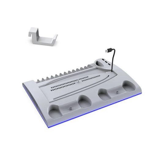 Support De Charge Avec Ventilateur De Refroidissement Pour Ps5 Et Console Ps5 Slim,(Blanc)