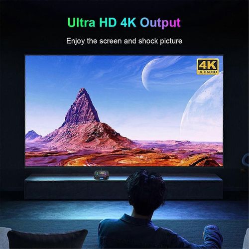 4 + 32G Smart TV Box Android 13 RK3528 HDR10 8K RGB Light BT UK Plug