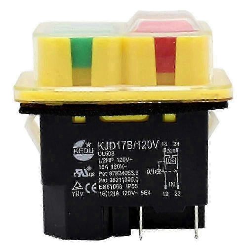 Kedu Kjd17B 120V / 16A 4 broches interrupteur électromagnétique à bouton-poussoir étanche pour outils électriques industriels