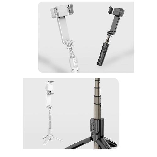 72cm Anti-Tremblement De Téléphone Stabilisateur De Cardan Bluetooth Perche À Selfie,Noir
