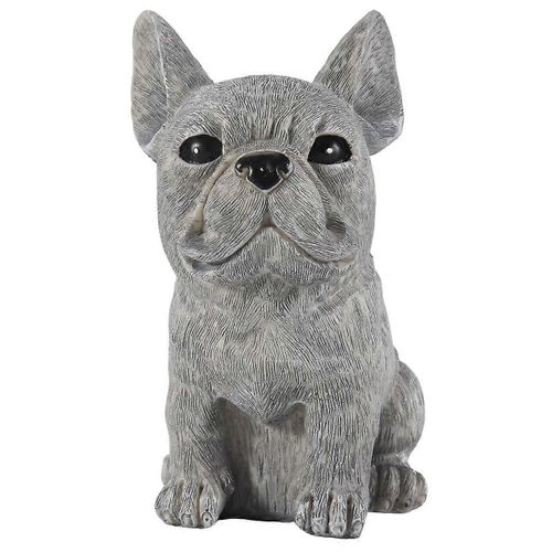 Statue Jardin Décoration Chien Résine Maison Ornements 17x12x11cm