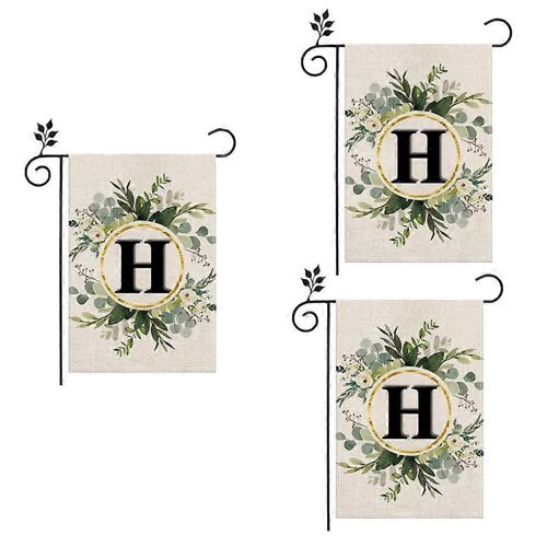 H Linen Garden Flag Double Layer Double Sided Letters