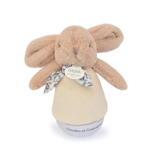 Veilleuse Musicale Culbuto Lapin Doudou Beige Sable - Doudou Et Compagnie