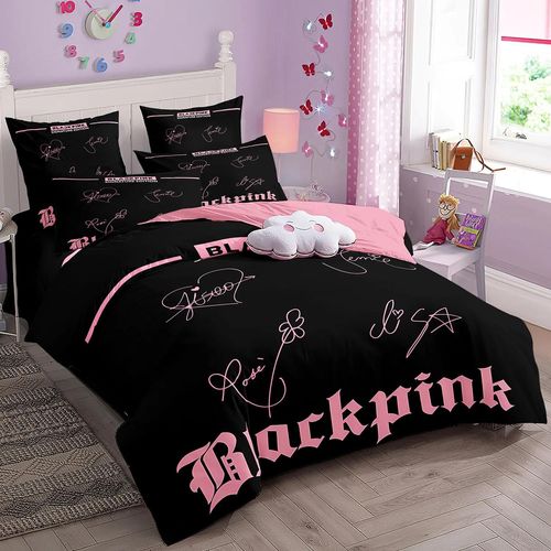 Parure De Lit Jennie Lisa, Motif Kpop Coréen, Housse De Couette Et Taie D'oreiller, Noir Et Rose, Pour Adultes, Garçons Et Filles, Nouveauté 2025