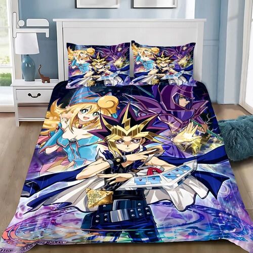 Housse De Couette Et Taie D'oreiller Yu-Gi-Oh Pharaon Atem Parure De Lit Adulte Garçon Fille Decoration De Chambre Enfant Cadeau Simple Double Grande Taille