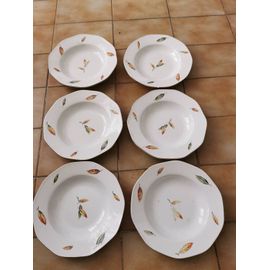 6 Assiettes Creuses - Digoin Sarreguemines " Nemours"