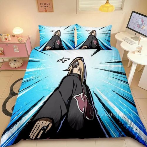 Housse De Couette Naruto 3 Pieces, Impression Hd, Douce Et Confortable, Cadeau Pour Enfants, Decoration De Chambre À Coucher, Taille Simple Ou Double