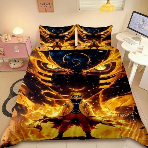 Housse De Couette Naruto Douce Et Confortable Pour Lit Simple Ou Double, Decoration De Chambre Pour Enfants Et Adultes